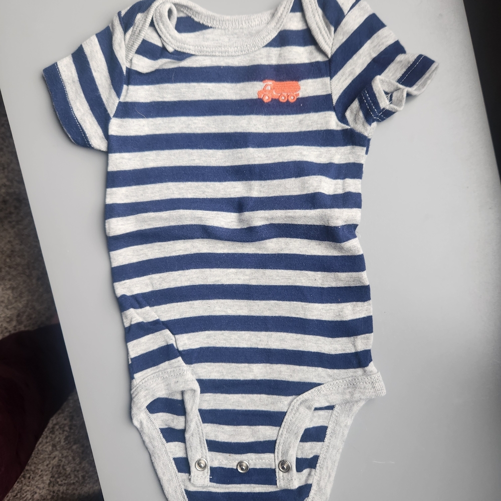 Carter's Navy and Gray Striped Bodysuit